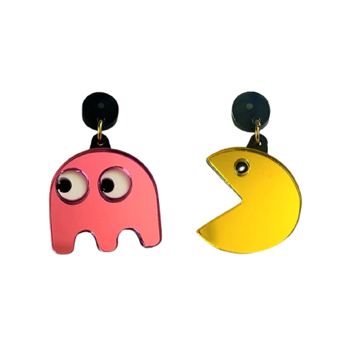 Pendientes Metacrilato Pacman Comecocos