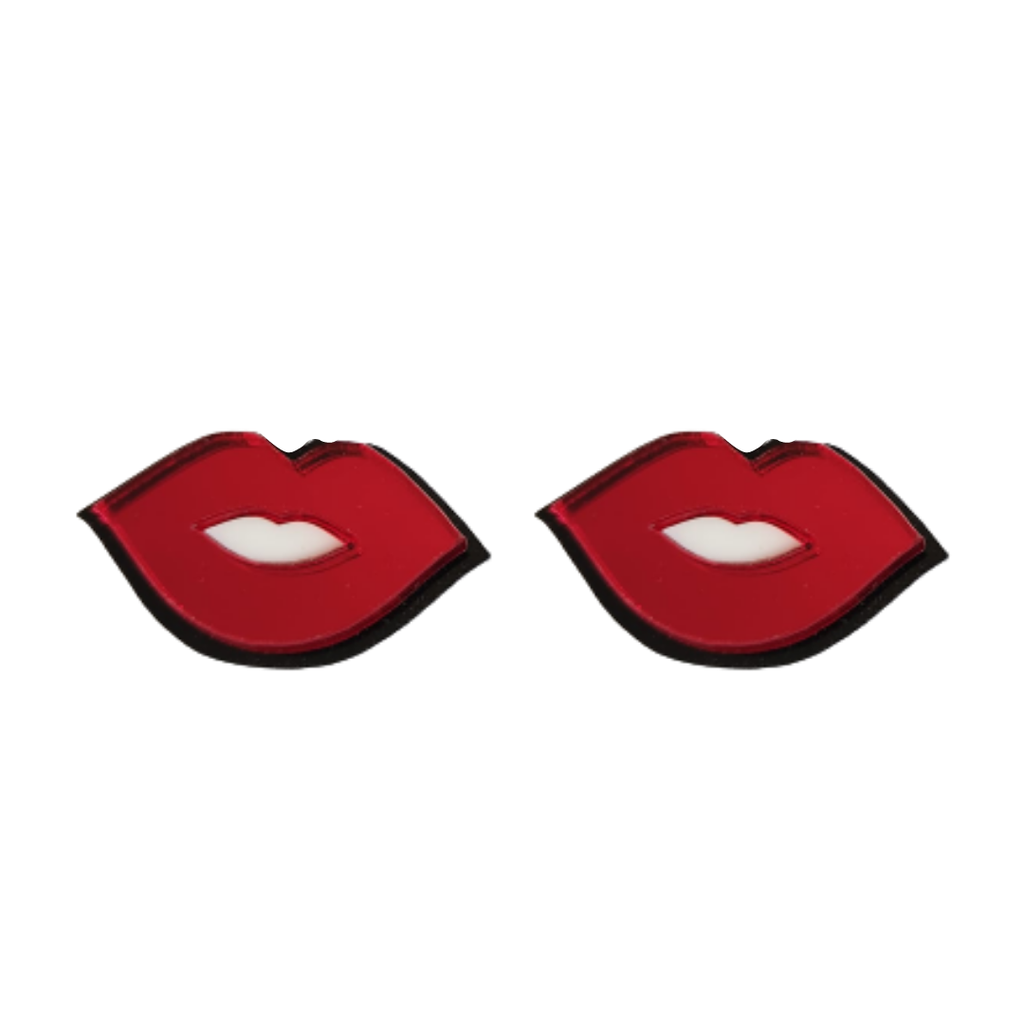 Pendientes Mini Labios Rojos Metacrilato