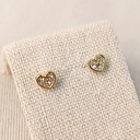 Pendientes Corazón Brillo Dorado