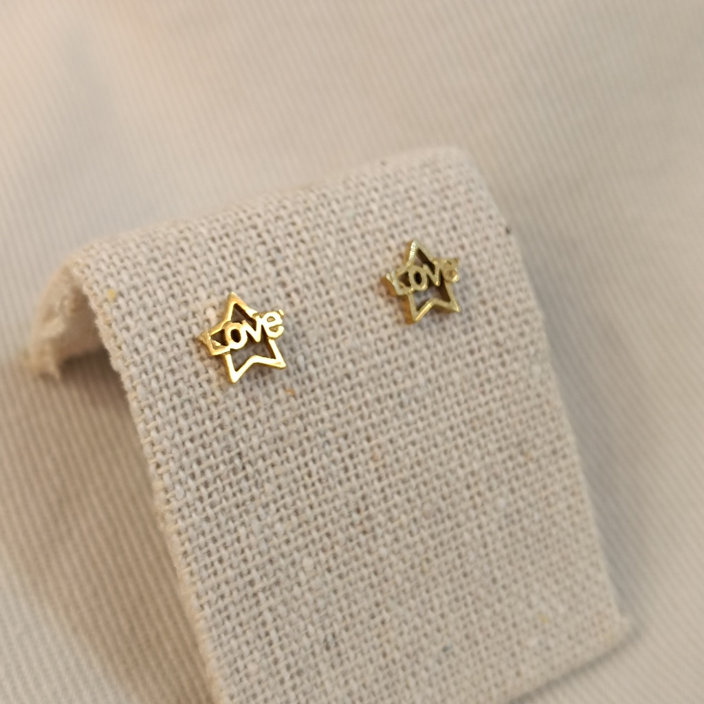 Pendientes Estrella Love Dorado