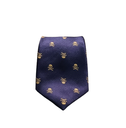 [cb100] Corbata azul marino calaveras amarillas peques