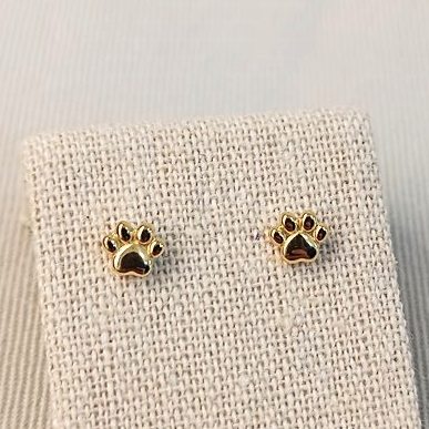 Pendientes Huella Perro Dorado