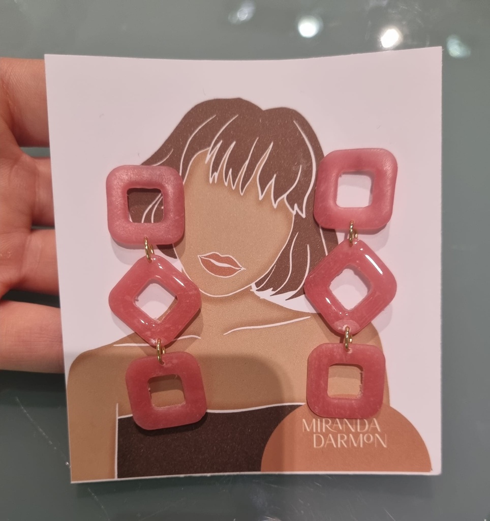 Pendientes Ágata Rosa - Miranda Darmon