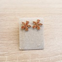 Pendientes Flor Cristales Naranja Dorado