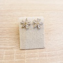 Pendientes Flor Cristales Blancos Dorado