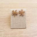 Pendientes Flor Cristales Rosa Dorado