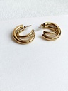 Aros Bold Doble Entrelazado Dorado