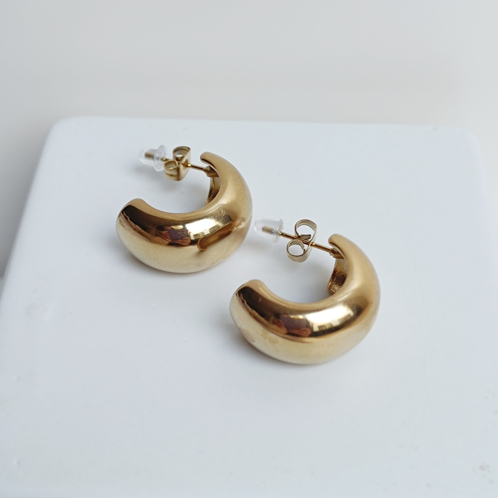 Aros Bold Medio Hueco Dorado