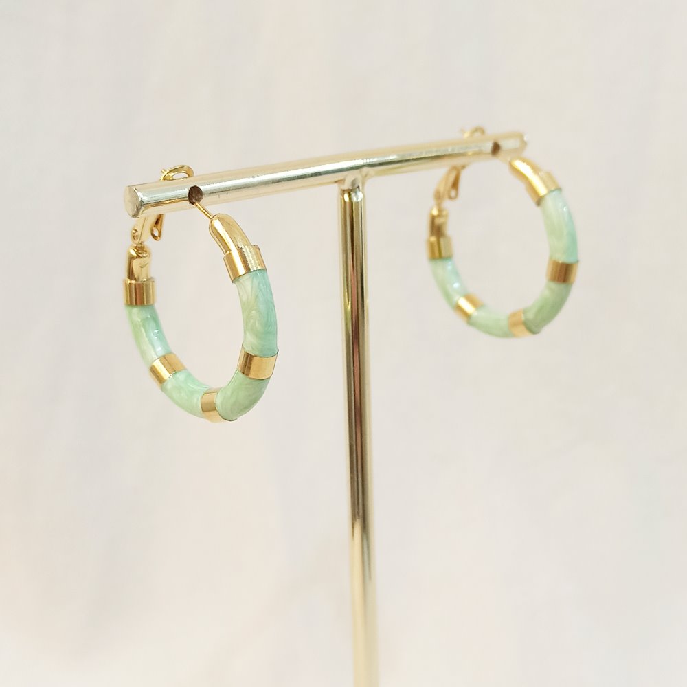 Pendientes Aro Acrílico Verde Pastel