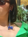 Pendientes Isakarpintero Flores Azul y Blanco
