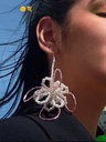 Pendientes Isakarpintero Flores Blanco Perla y Rosa