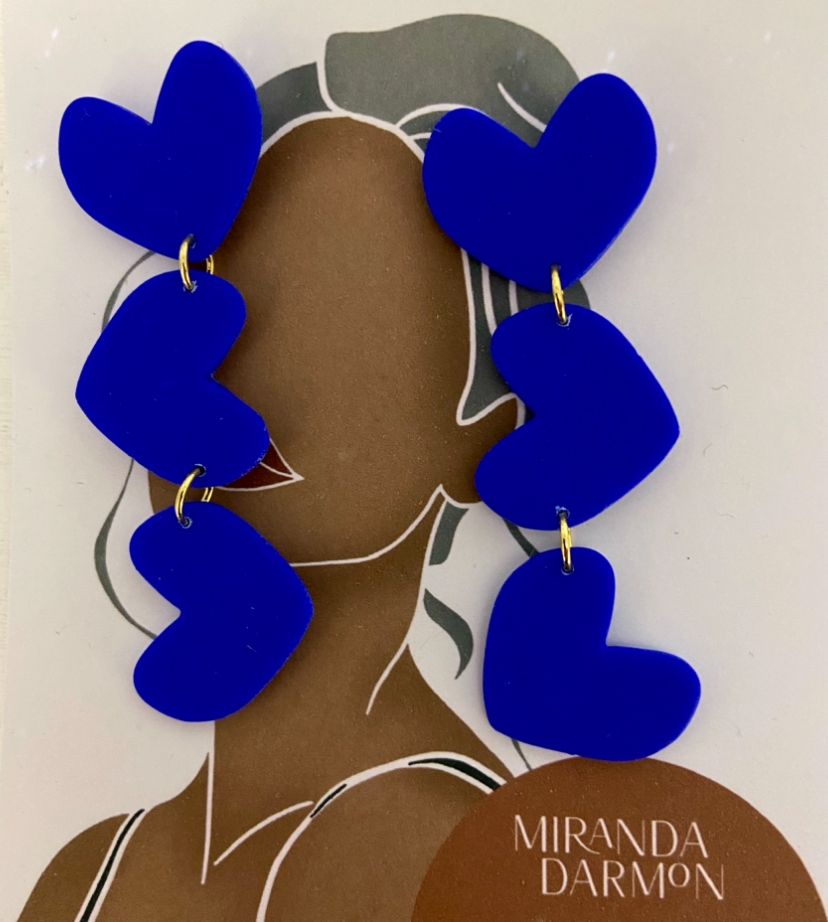Pendientes Amore Mio azul Corazón - Miranda Darmon