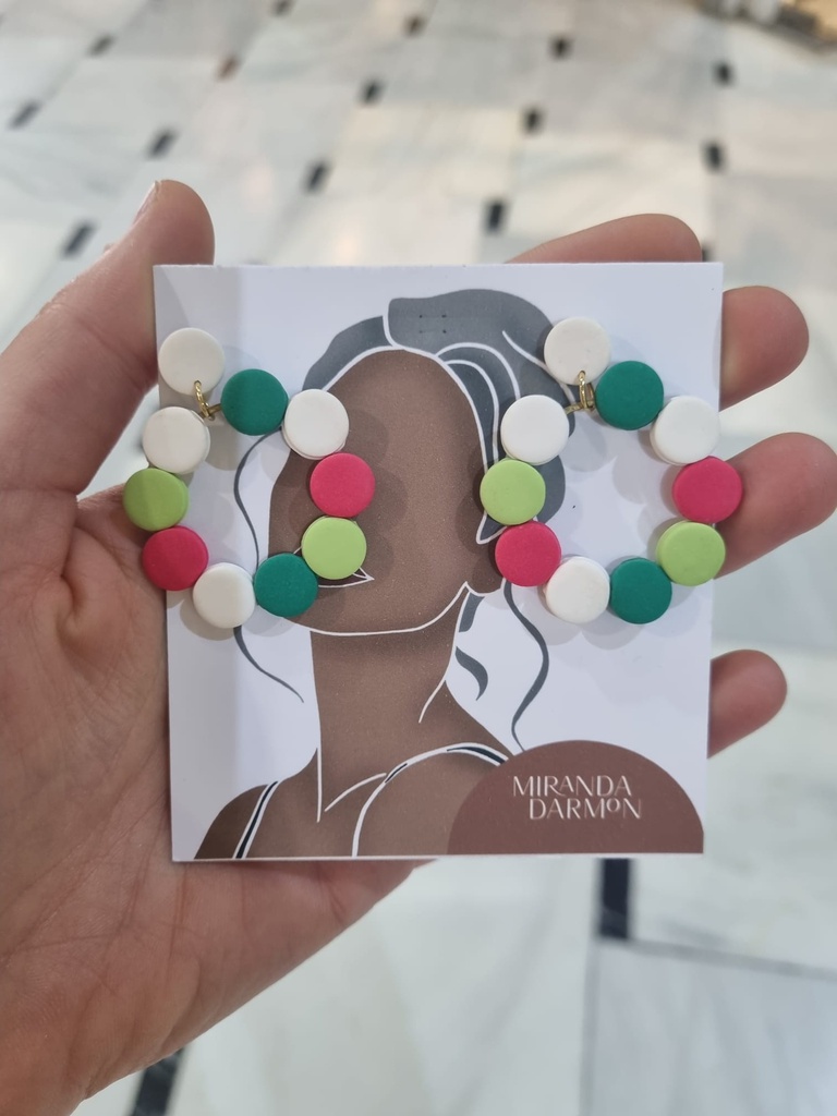 Pendientes Verdes Multicolor - Miranda Darmon