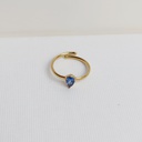 Anillo Gota Azul Dorado