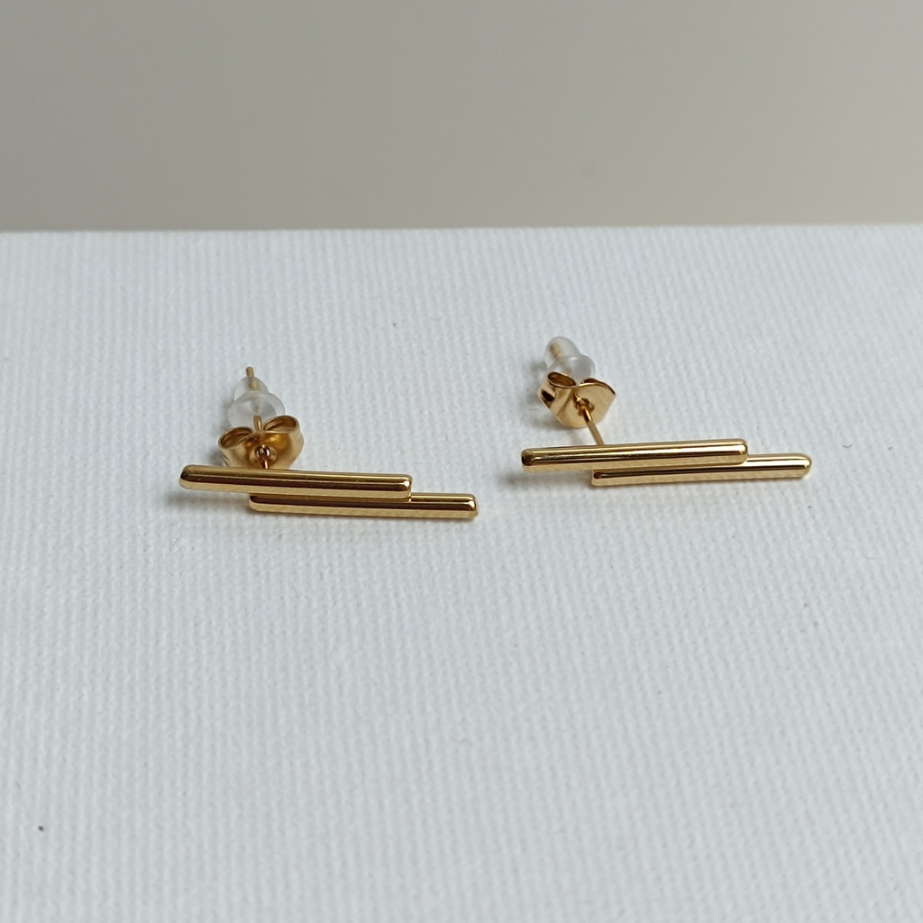 Pendientes Doble Palito Dorado