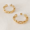 Aros Cadena Eslabones Dorado
