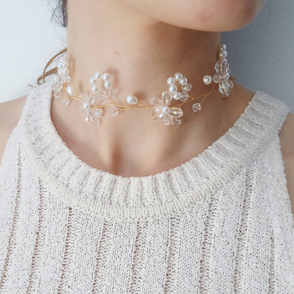 Choker Supreme Combo Flor Perla