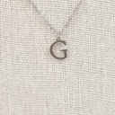 Collar Inicial Plateada Plana y Fina Letra "G"