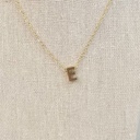 Collar Inicial Dorada Gruesa Letra &quot;E&quot;