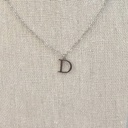 Collar Inicial Plateada Plana y Fina Letra &quot;D&quot;