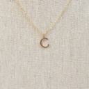 Collar Inicial Dorada Plana y Fina Letra &quot;C&quot;