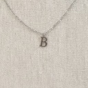 Collar Inicial Plateada Plana y Fina Letra &quot;B&quot;