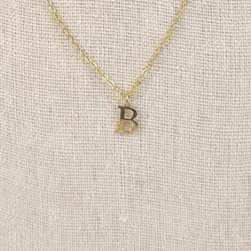 Collar Inicial Dorada Plana y Fina Letra &quot;B&quot;