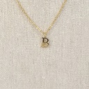 Collar Inicial Dorada Plana y Fina Letra &quot;B&quot;