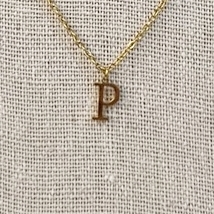 Collar Inicial Dorada Plana y Fina Letra &quot;P&quot;