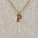 Collar Inicial Dorada Plana y Fina Letra &quot;P&quot;