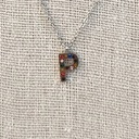 Collar Inicial Plateada Brillo Multicolor Letra "P"