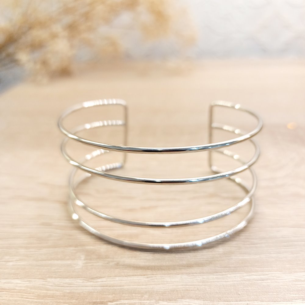 Brazalete Cuádruple Plateado