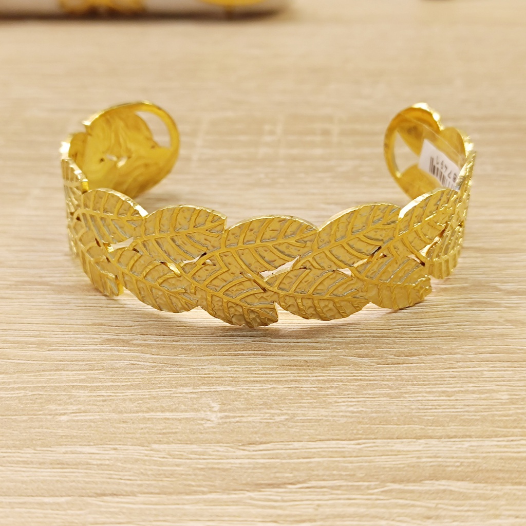 Brazalete Ancho Hojas Dorado