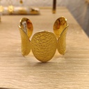 Brazalete Supreme Ancho Óvalos Relieve Dorado
