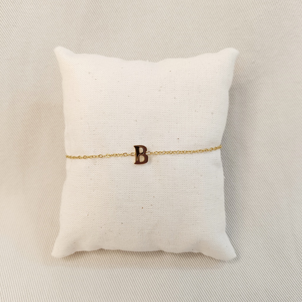 Pulsera Inicial Dorada Letra &quot;B&quot;