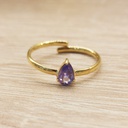 Anillo Gota Lila Dorado