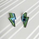 Pendientes Metacrilato Rayo Doble Color Verde-Azul