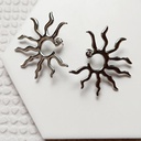 Pendientes Sol Barroco Plateado
