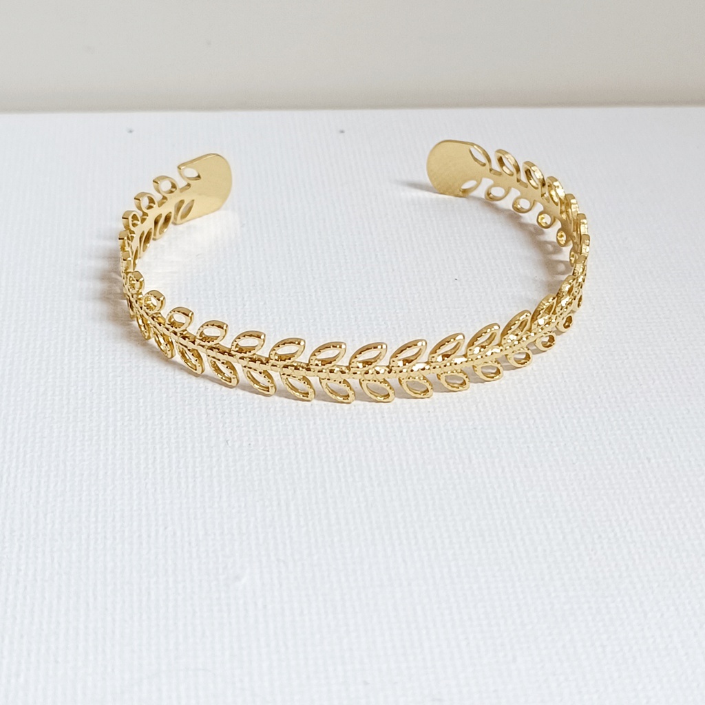 Brazalete Hojas Laurel Dorado