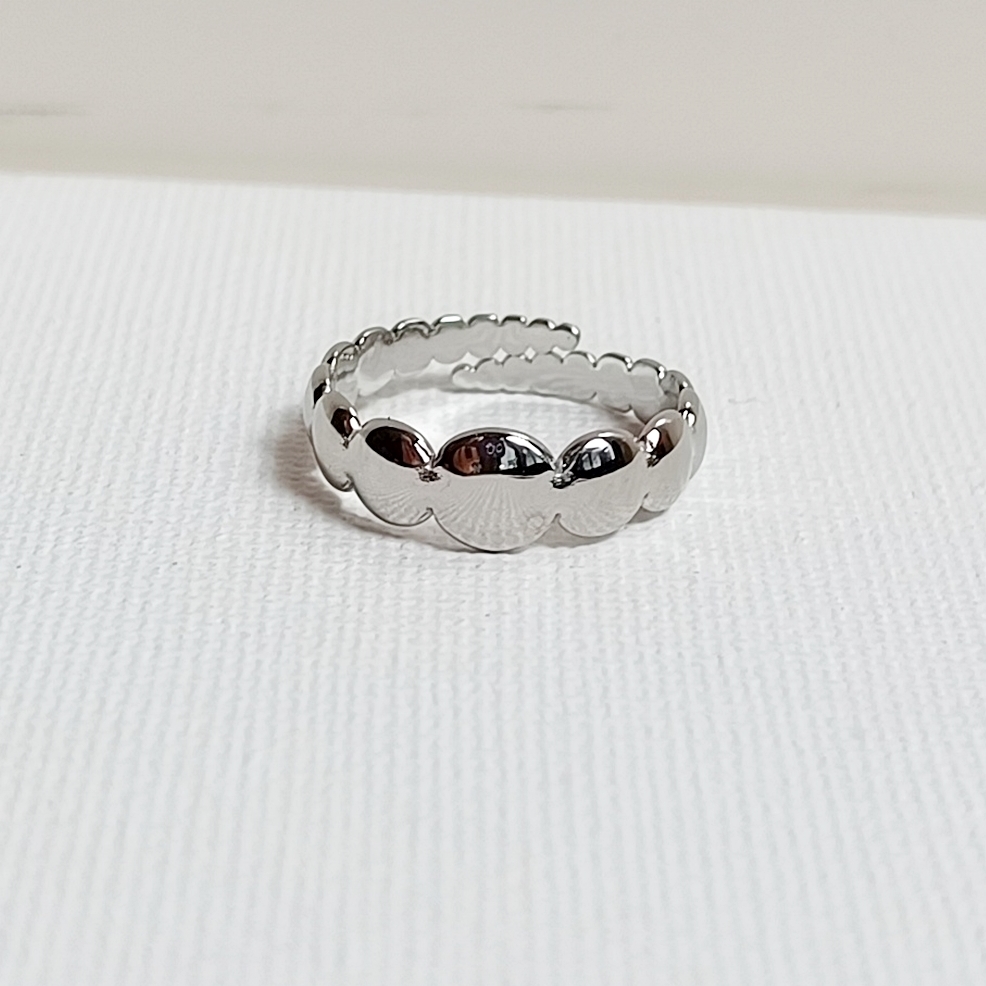 Anillo Circulos Gradual Plateado