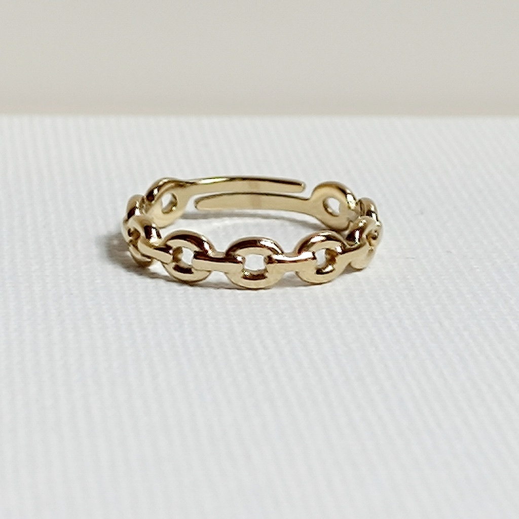 Anillo Round Chain (Dorado)