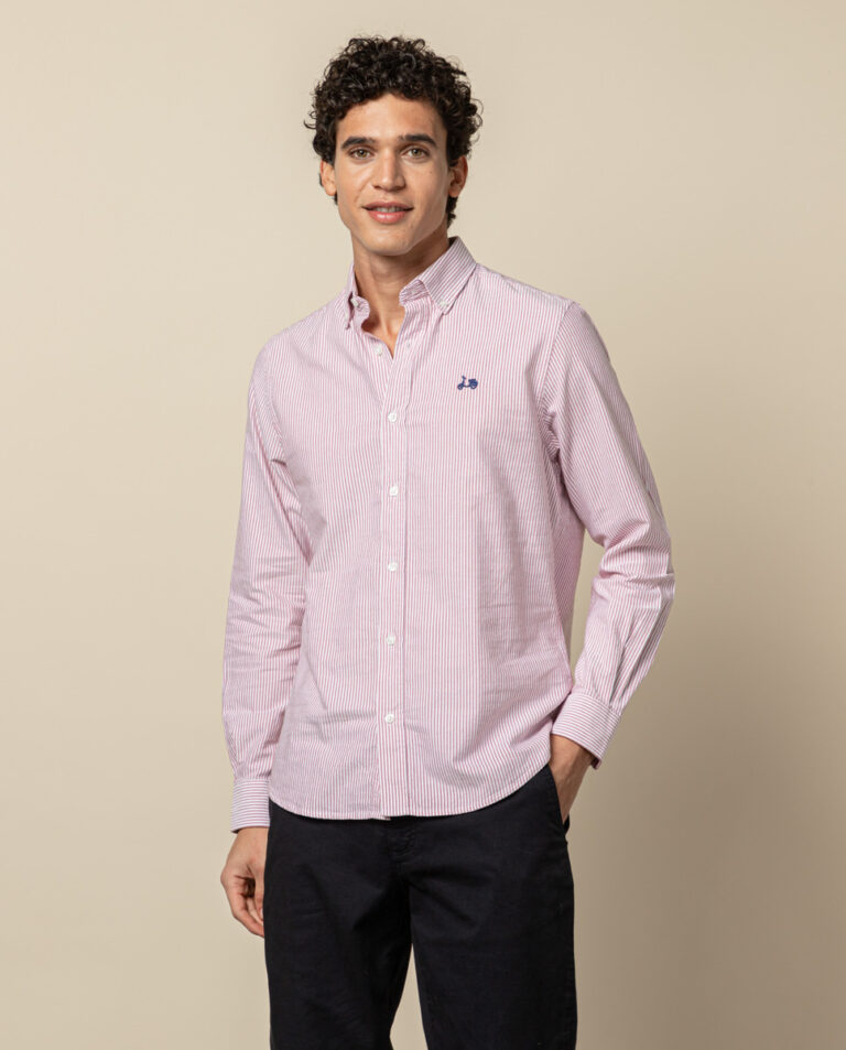 Camisa Oxford Rayas Burdeos - Scotta