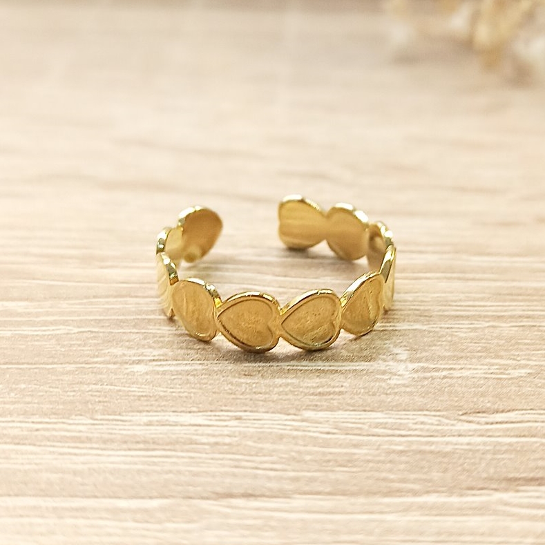 Anillo Corazones Dorado