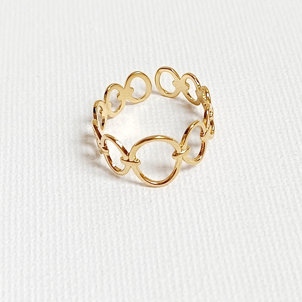 Anillo Ovalos Finos Dorado