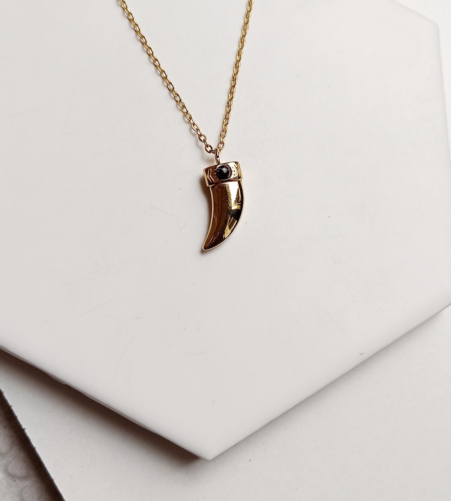 Collar Colgante Cuerno Dorado