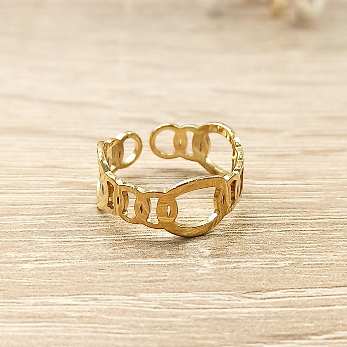 Anillo Óvalos Dorado