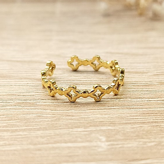 Anillo Mini Cruces Dorado