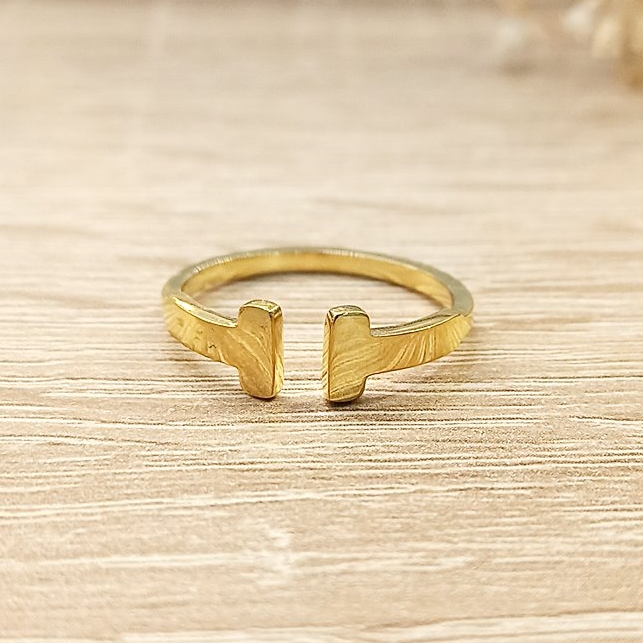Anillo Palitos Apertura Delantera Dorado