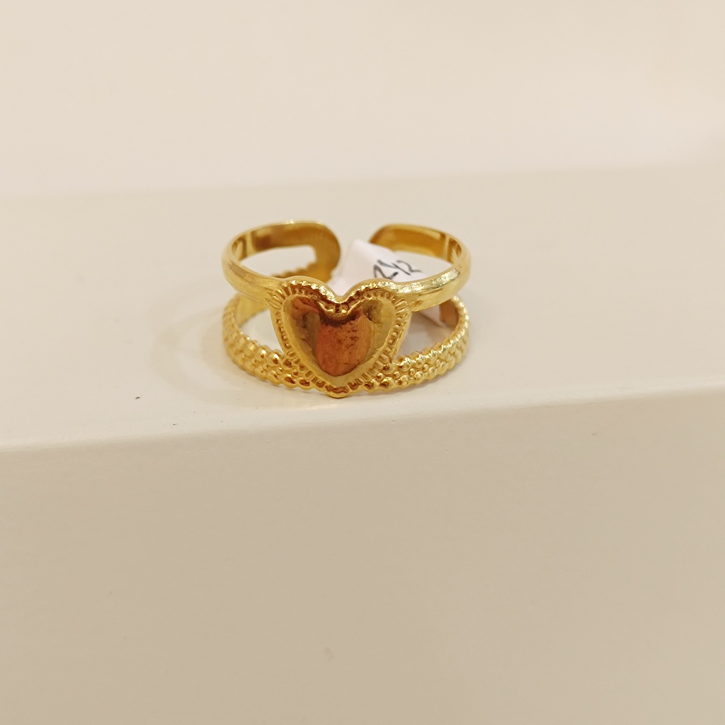 Anillo Doble Corazón Dorado