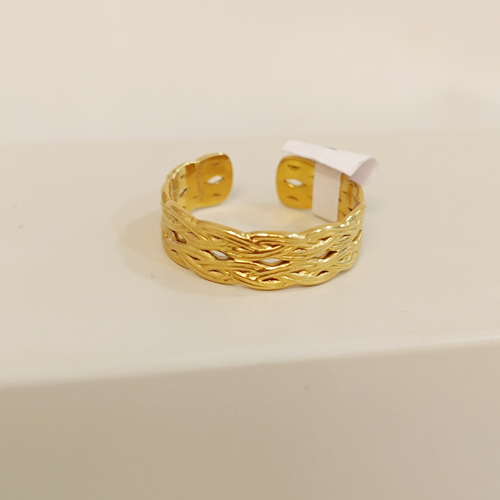 Anillo Doble Trenza Dorado